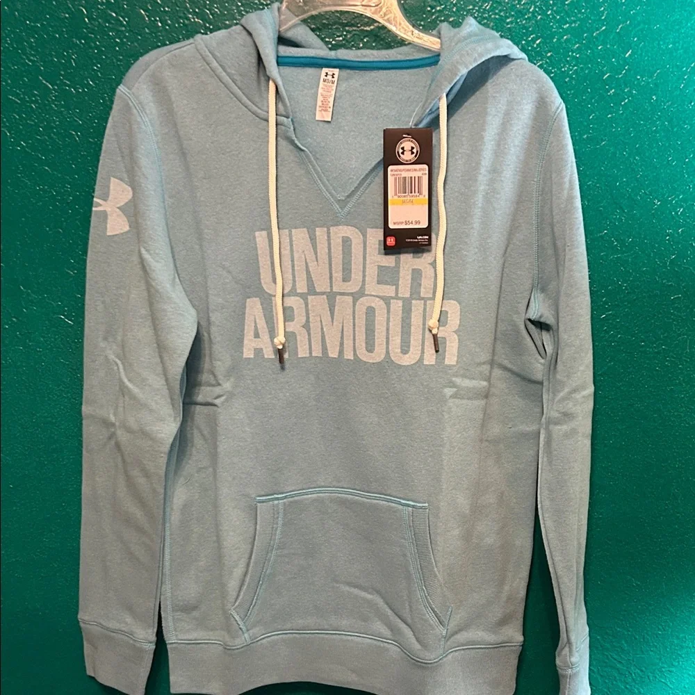 Under Armour Light Blue Pullover Hoodie - Picture 1 of 4